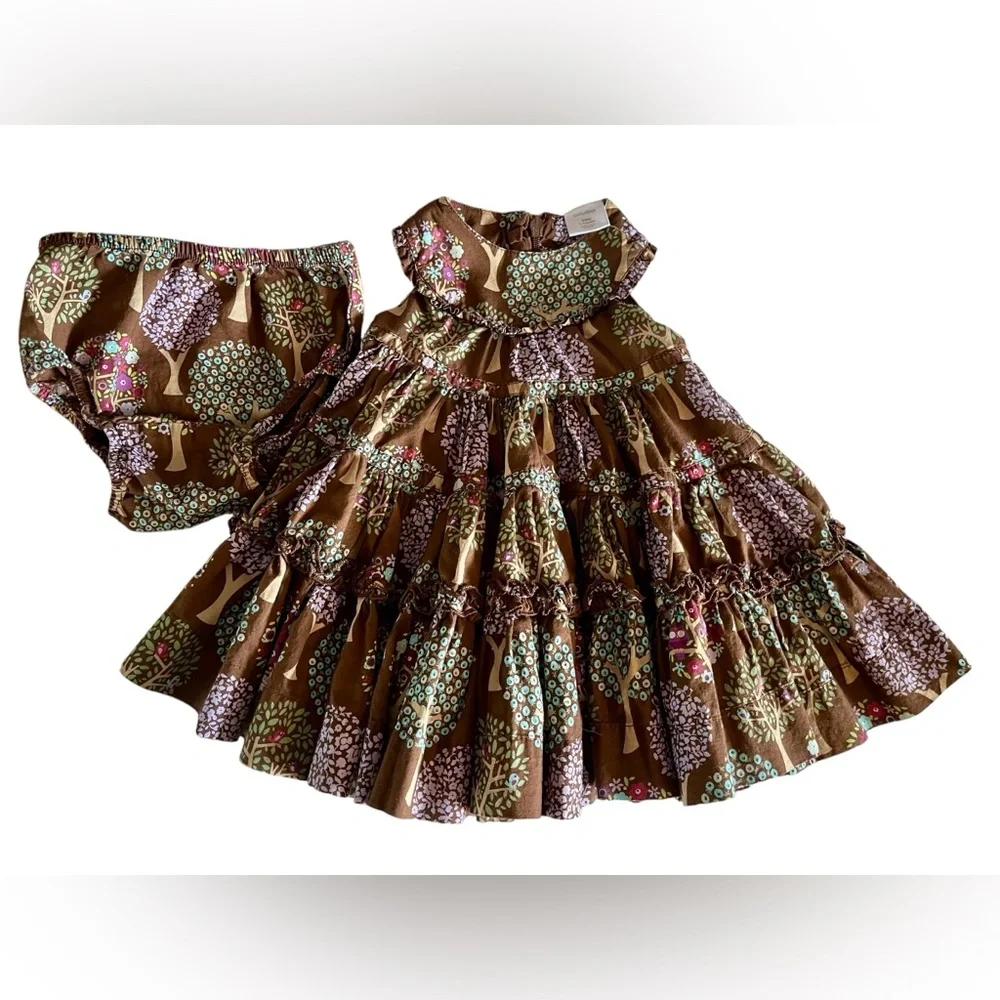 Hostess Pick 🥳☄️BabyGap Brown Floral Sleeveless Dress